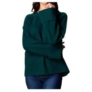 NEW BEFORE YOU COLLECTION round neck wide sleeve with folded cuff sweater in gre